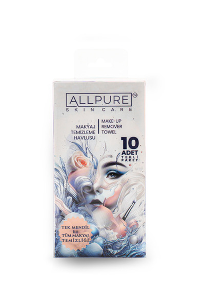 ALLPURE Makyaj Temizleme Havlusu (10'LI ÇANTA BOY ,TEK MENDİL TÜM MAKYAJ-DURU...