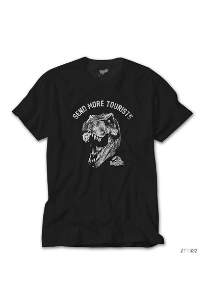 CrowsGate Jurassic Park Send More Tourist Black T-Shirt