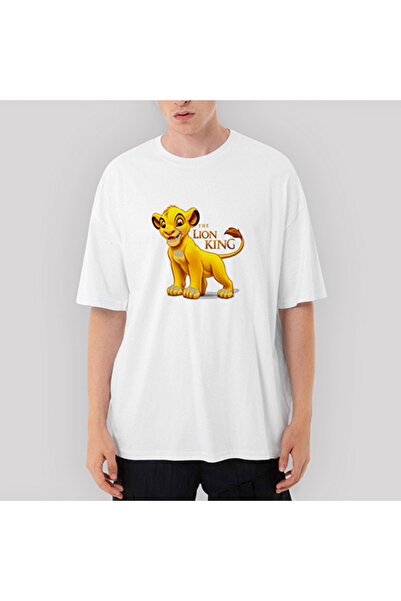 CrowsGate Tricou alb supradimensionat Simba Regele Leu