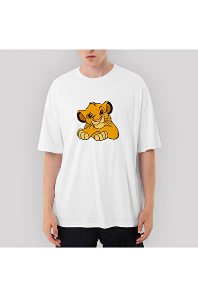 GANN Tricou alb oversize Regele Leu Little Simba
