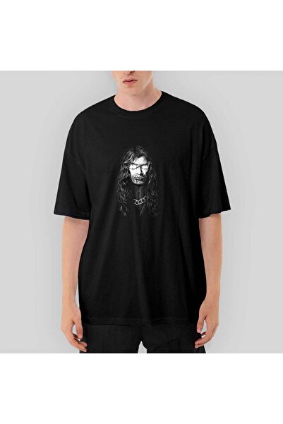 CrowsGate Tricou negru supradimensionat Megadeth Dave Mustaine Silhouette