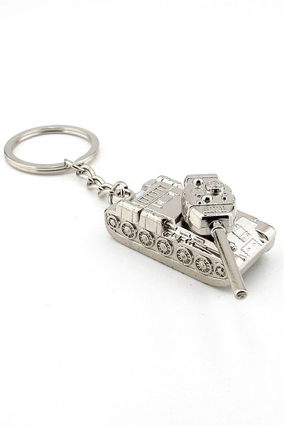 Solfera Heavy Silver Color Combat Tank Armored Metal Keychain - Kc142