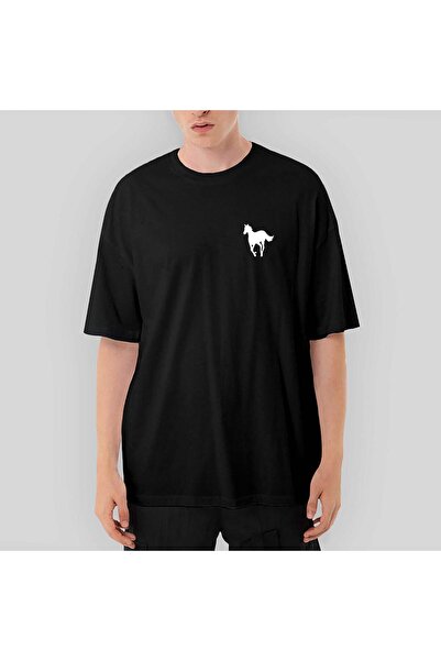 CrowsGate Tricou negru Deftones cu logo White Pony supradimensionat