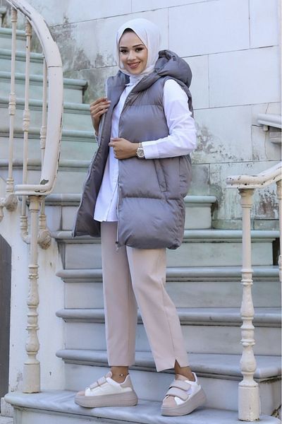 ALNİSS COLLECTİON Padded Hooded Water Repellent Women's Puffer Vest