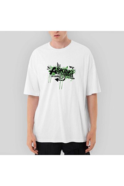 CrowsGate Λευκό μπλουζάκι Asking Alexandria You Scared oversized