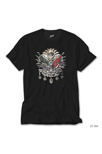 WAKHA Tricou negru pentru femei cu emblema otomană