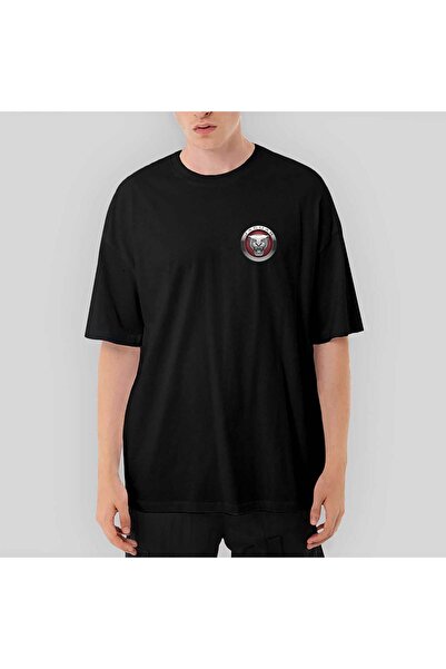 CrowsGate Μαύρο μπλουζάκι με λογότυπο Jaguar oversized