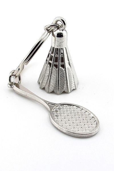 Solfera Sports Tennis Badminton Ball and Racket - Metal Keychain Kc139