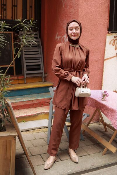 suffemoda Комплект хиджаб с детайли от верижки София