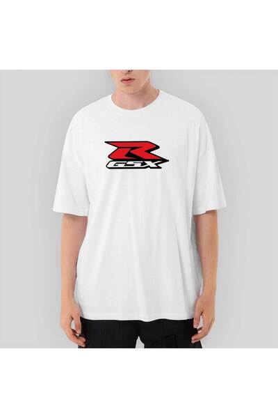 Generic Brand Suzuki GSX R logo Oversize kroj bela majica