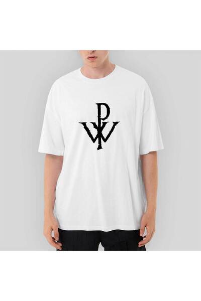 CrowsGate Tricou alb cu logo Powerwolf Design supradimensionat XL