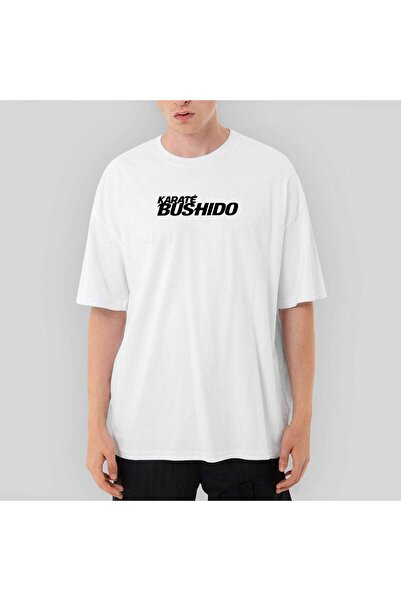 CrowsGate Tricou alb Karete Bushido Text supradimensionat XL