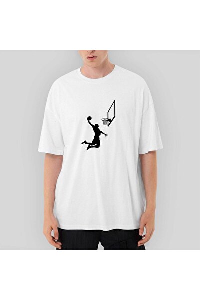 CrowsGate Μπλουζάκι Μπάσκετ Σιλουέτα Smack oversized Λευκό XL