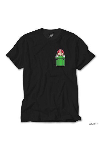 WAKHA Μαύρο T-Shirt Super Mario Pocket