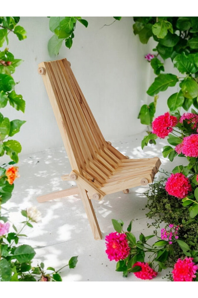aryawoodcraft Doğal Ahşap Bahçe Balkon Katlanır Sandalye Katlanır Koltuk