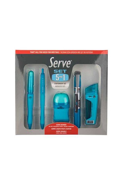 Serve Σετ γραφικής ύλης 0,7 mm Blue - 5 τεμ