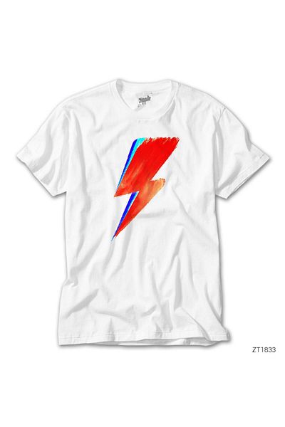 CrowsGate David Bowie Lighting White T-Shirt