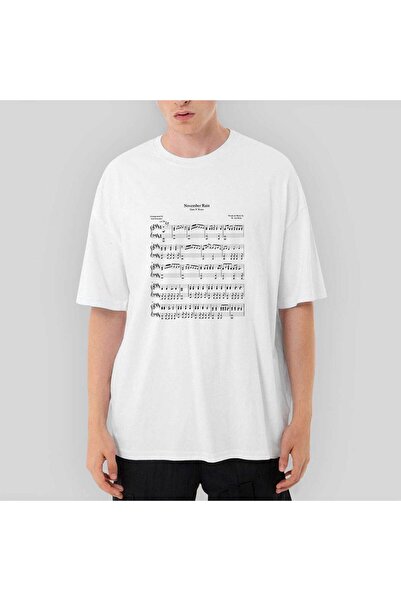 CrowsGate Λευκό μπλουζάκι Guns N Roses November Rain oversized