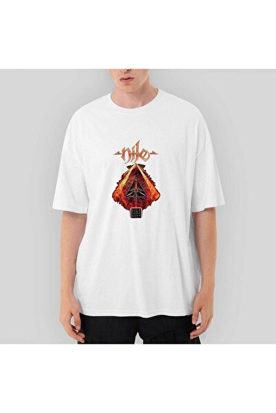 CrowsGate Tricou alb supradimensionat Nile Vile Nilotic Rites