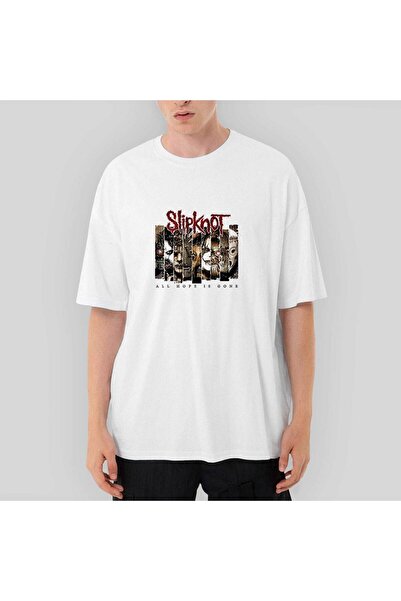CrowsGate تي شيرت أبيض كبير الحجم من Slipknot All Hope Is Gope