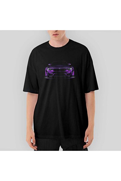 CrowsGate BMW Violet Car Oversize kroj Crna majica XL