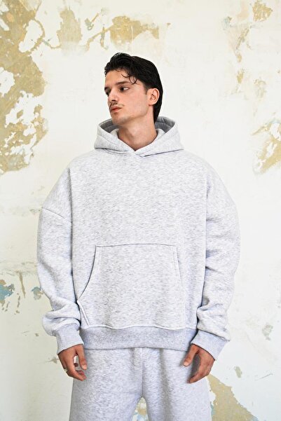 HAFKAGİYİM Gray Melange Cozy Basic Oversize Sweatshirt