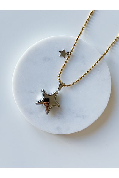 CHARMLUCKY Steel Star Mix Necklace