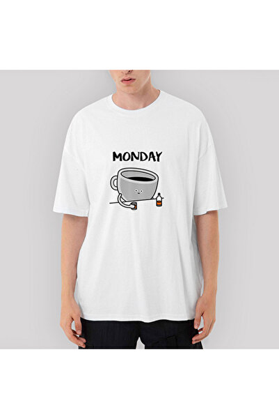 CrowsGate Δευτέρα oversized Λευκό μπλουζάκι