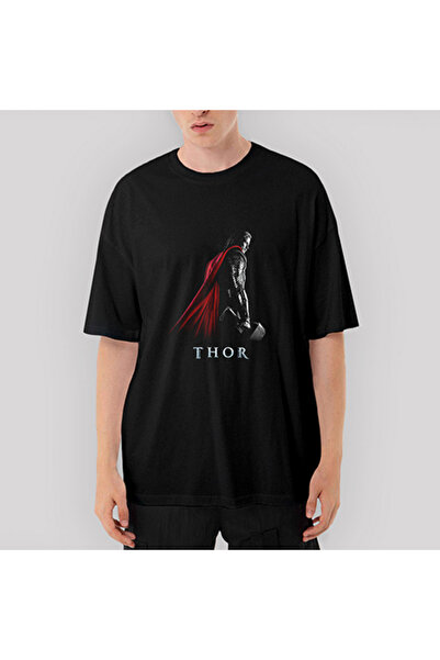 CrowsGate Tricou negru Thor Destul de deghizat pentru Mjolnir supradimensionat