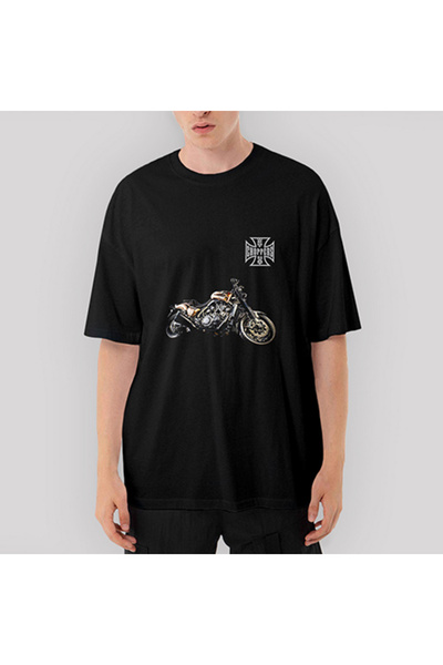 CrowsGate Tricou negru West Coast Chopper supradimensionat XL