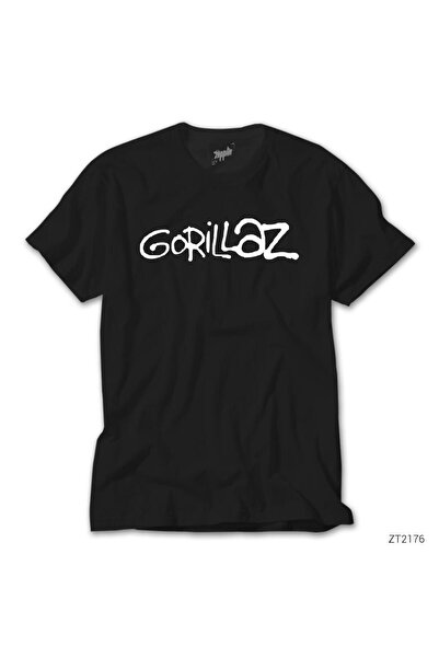 WAKHA Μπλουζάκι Gorillaz Text Μαύρο