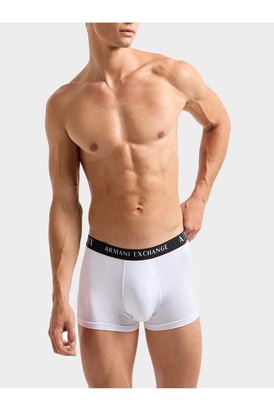 Armani Exchange Ανδρικό λογότυπο ελαστικής μέσης Άνετο λευκό μπόξερ 957028   CC282-20011