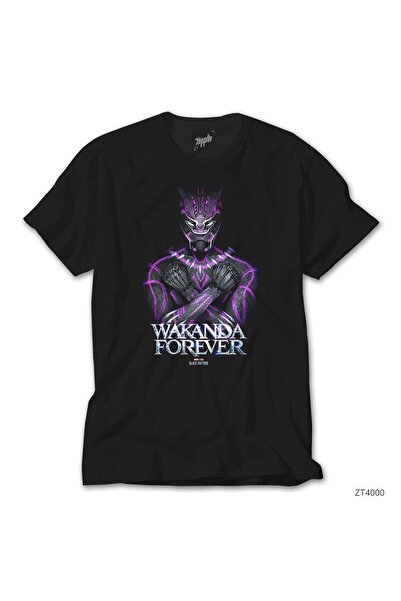 CrowsGate Tricou negru Black Panther Wakanda Forever Power