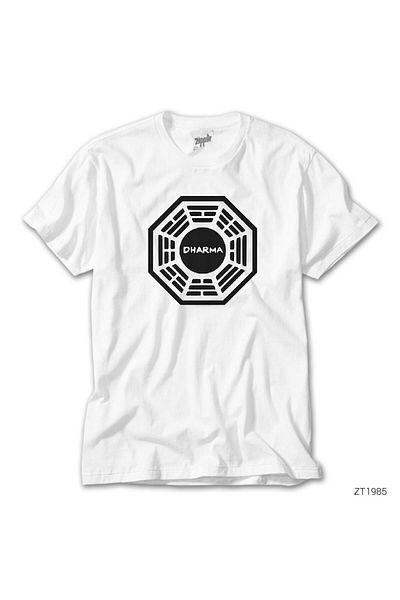 CrowsGate Lost Dharma Logo White T-Shirt