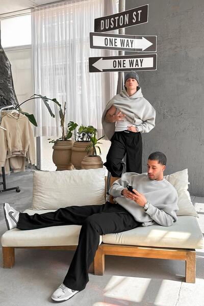 HAFKAGİYİM ΓΚΡΙ Cozy Basic Oversize ιδρώτας