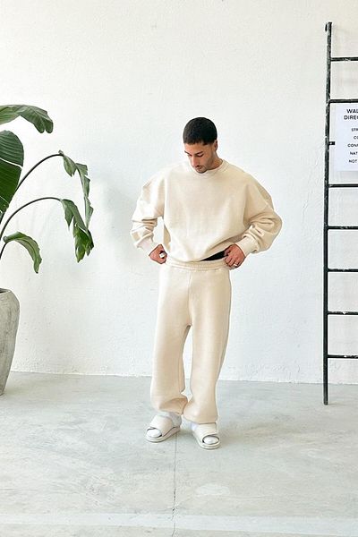 HAFKAGİYİM Φούτερ Basic Cream Color Oversize