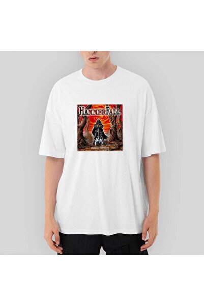 CrowsGate Λευκό μπλουζάκι Hammerfall Glory To The Brave oversized