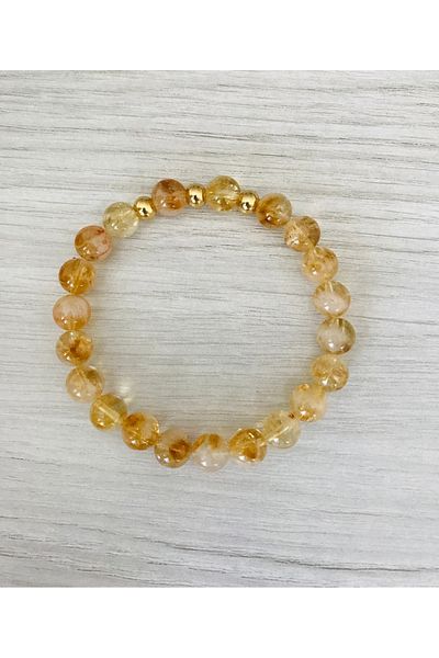 MK tasarım Real Citrine Stone Bracelet - Colors Are Own - Not Paint - Mkt49006