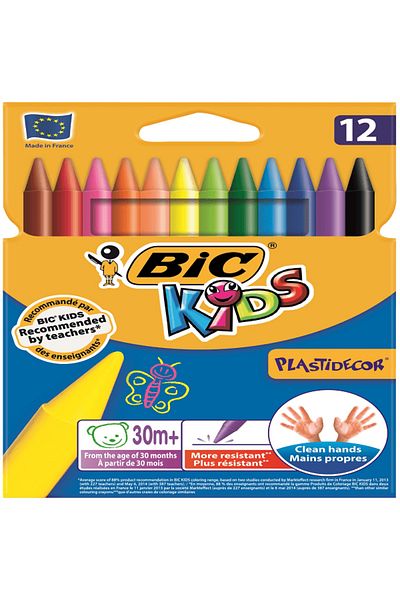Bic 12 Pieces Pastel Paint Plastidecor Cardboard Box -920299