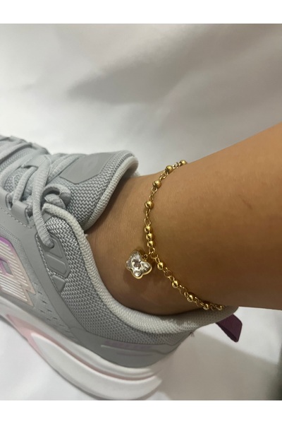 stainles steel Steel Gold Color Women's Anklet with Dorica Butterfly Stone