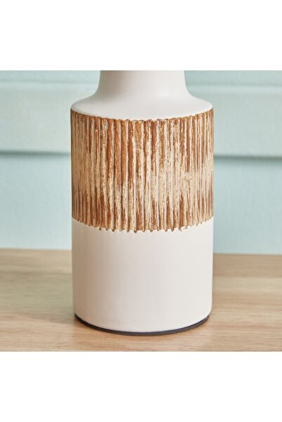 Home Box Novalie Ceramic Table Lamp with Linen Shade - 41 cm