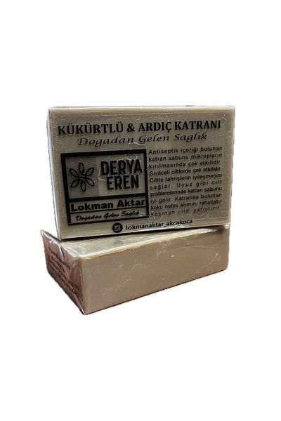 Derya Eren 120 جرام من صابون ديريا إرين الكبريتي مع قطران العرعر - 4 قطع