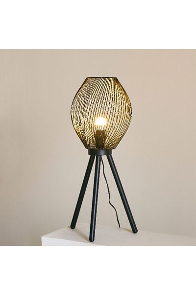 Home Box Aron Metal Tripod Table Lamp with Metal Shade - 33x66 cm