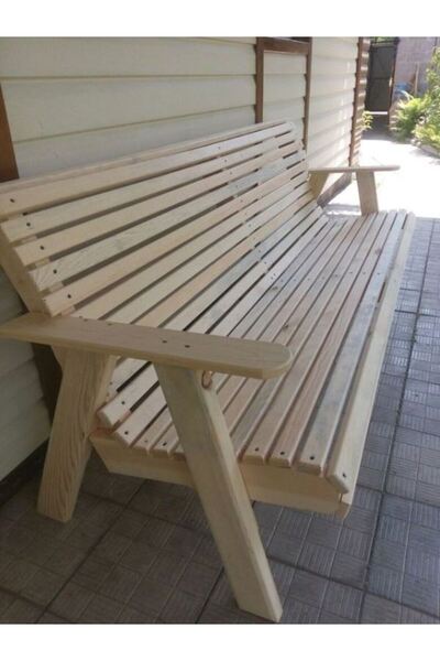 HİKİOE DOĞAL AHŞAP RENGİ BALKON/BAHÇE KOLTUĞU