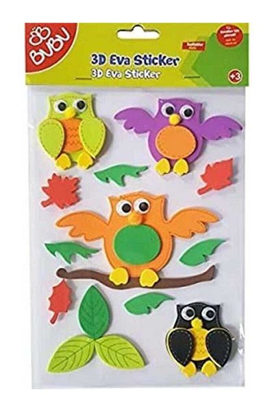 Bubu Αυτοκόλλητο 3D Eva - Bu-Bu Owls, BUBU-STS044
