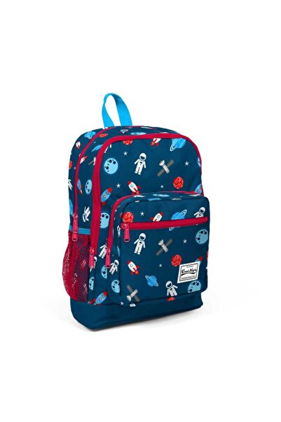 Coral High Civit Red Space Patterned 4 Compartment School BacKpacK - 23116