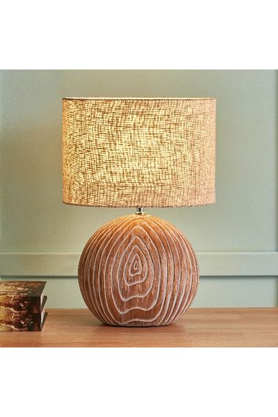Home Box Novalie Ceramic Table Lamp with Linen Shade - 52 cm