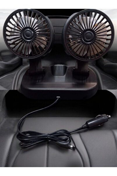 LIGHTNIX Otomobil Araç İçi Çiftli 12V Mini Vantilatör - Güçlü Soğutma Fanı