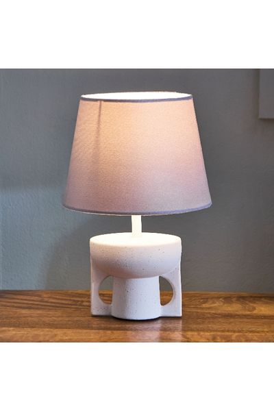 Home Box Harper Lamp with Ceramic Base and Velvet Shade - 29 cm