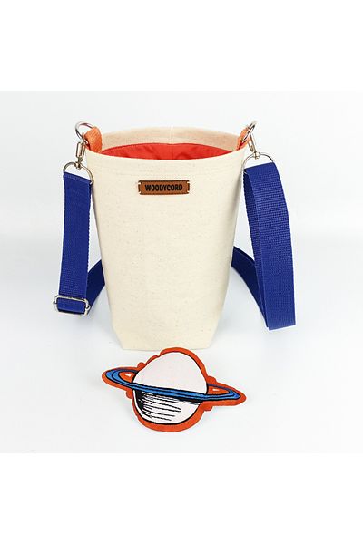 woodycord Handmade Water Bottle Case with Planet Badge Water Bottle Carrier Bag Bottle Bag